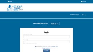 Sign In | Applicant Insight - NoMoreForms - WebCE