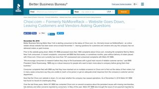 Choxi.com – Formerly NoMoreRack – Website Goes Down, Leaving ...