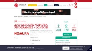 2019 Explore Nomura Programme - London | Nomura | AllAboutCareers