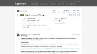 #214571 Login form on non-HTTPS page - HackerOne