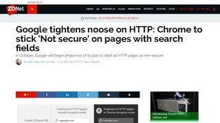 Google tightens noose on HTTP: Chrome to stick 'Not secure' on ...