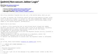 [jadmin] Non-secure Jabber Login