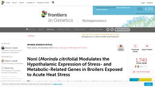 Frontiers | Noni (Morinda citrifolia) Modulates the Hypothalamic ...