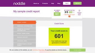 Sample Credit Report - Noddle | Free For Life Credit Report And ...