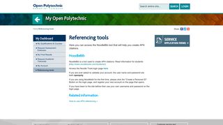 Referencing tools » Open Polytechnic