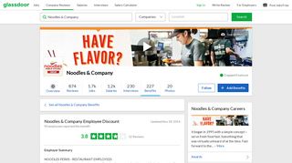 Noodles & Company Employee Benefit: Employee Discount | Glassdoor