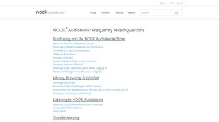 FAQ - NOOK Audiobooks
