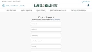 Create Account | B&N Press - Nook Press - Barnes & Noble