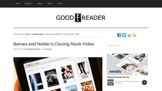 Barnes and Noble is Closing Nook Video - Good e-Reader