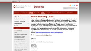 Noor Community Clinic - The Ohio State University College of Medicine