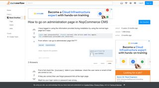 How to go on administration page in NopCommerce CMS - Stack Overflow