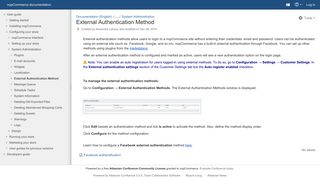 External Authentication Method - nopCommerce documentation