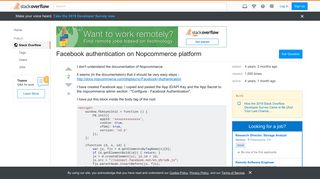 Facebook authentication on Nopcommerce platform - Stack Overflow