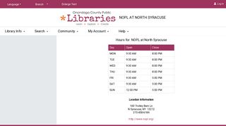 NOPL at North Syracuse - Onondaga County Public Library System