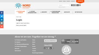 Login - NORD (National Organization for Rare Disorders)