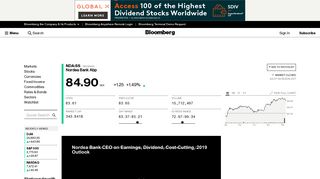 NDA:Stockholm Stock Quote - Nordea Bank Abp - Bloomberg Markets