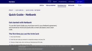 How to log in | Quick guide in English | Nordea.no