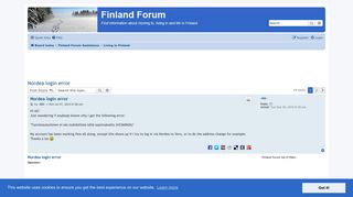 Nordea login error - Finland Forum