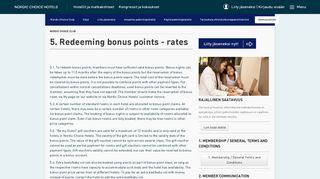 5. Redeeming bonus points - Nordic Choice Hotels
