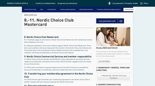 8.-11. Nordic Choice Club Mastercard - Nordic Choice Hotels