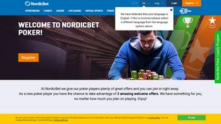 Great offers for new poker players on NordicBet