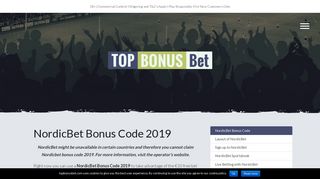 NordicBet Bonus Code 2019 - Sports Betting Bonuses