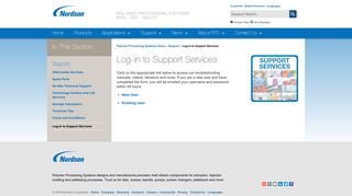 Log-in to Support Services - Nordson