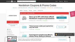 20% off Nordstrom Coupons & Codes - February 2019 - CouponCabin
