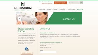 Contact Us | Nordstrom Federal Credit Union