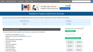 Nordstrom Federal Credit Union Services: Savings, Checking, Loans