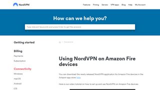 Using NordVPN on Amazon Fire devices