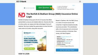 The Norfolk & Dedham Group (N&D) Insurance Online Login - CC Bank