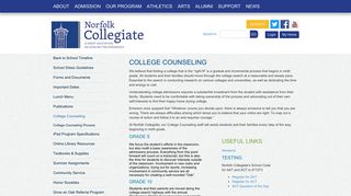 College Counseling - Norfolk Collegiate School