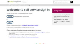 self service sign in - Norfolk County Council