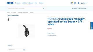 NORGREN Series 030 manually operated in-line Super X 3/2 valve