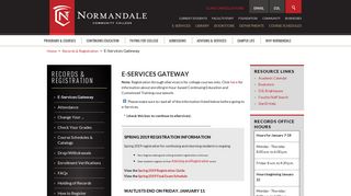 E-Services Gateway | Normandale Community College