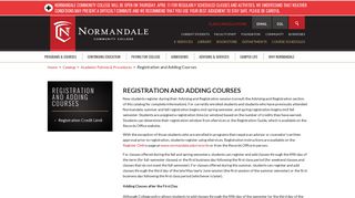 Registration and Adding Courses | Normandale Community College