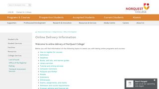 Online Delivery Information - NorQuest College - Edmonton, Alberta
