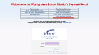 Westby Area School District STUDENT - Login - Powered by Skyward