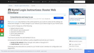 Nortel Login: How to Access the Router Settings | RouterReset