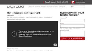 How to Reset Mailbox Password on Nortel Phones | Digitcom Canada