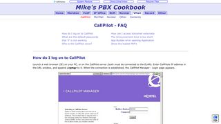 CallPilot - FAQ - Mike's PBX Cookbook