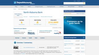 North Alabama Bank Reviews and Rates - Alabama - Deposit Accounts
