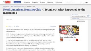 North American Hunting Club - I found out what happened to the ...