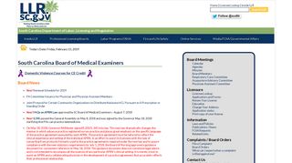 South Carolina Board of Medical Examiners - LLR - SC.gov