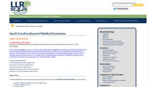 South Carolina Board of Medical Examiners - LLR - SC.gov