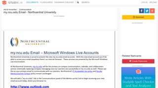 my.ncu.edu Email - Northcentral University - studylib.net