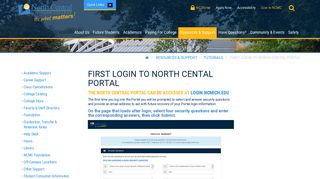 First Login to North Cental Portal : North Central Michigan College