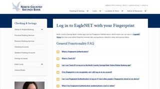 Log in to EagleNET with your Fingerprint | North Country Savings Bank