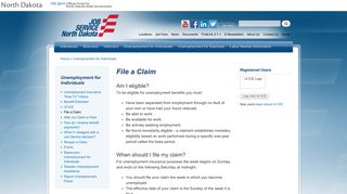 File a Claim | Job Service North Dakota